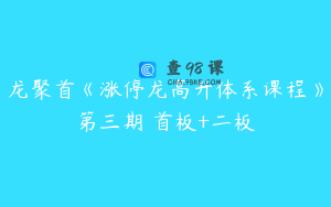 龙聚首《涨停龙高升体系课程》第三期 首板+二板
