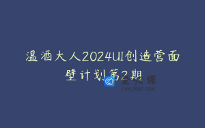 温酒大人2024UI创造营面壁计划第2期