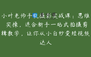 小叶老师手机摄影实战课：思维 实操，适合新手一站式拍摄剪辑教学，让你从小白秒变短视频达人