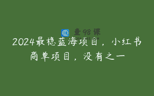 2024最稳蓝海项目，小红书商单项目，没有之一
