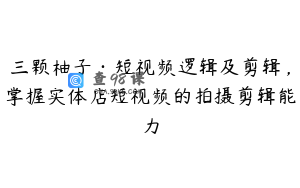 三颗柚子·短视频逻辑及剪辑，掌握实体店短视频的拍摄剪辑能力