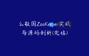 么敬国ZooKeeper实战与源码剖析(完结)