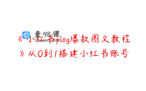 《小红书plog爆款图文教程》从0到1搭建小红书账号