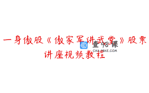 一身傲股《傲家军讲武堂》股票讲座视频教程