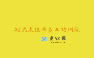 42式太极拳基本功训练