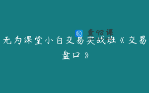 无为课堂小白交易实战班《交易盘口》