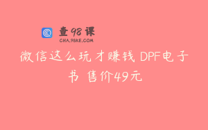 微信这么玩才赚钱 DPF电子书 售价49元
