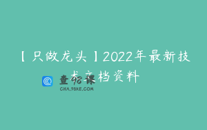 【只做龙头】2022年最新技术文档资料