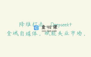 降维打击，Deepseek+全域自媒体，赋能失业市场，