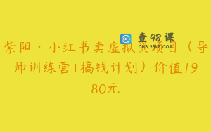 紫阳·小红书卖虚拟资项目（导师训练营+搞钱计划）价值1980元