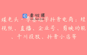 媒老头·零基础学抖音电商：短视频、直播、企业号、剪映功能、千川投放、抖音小店等