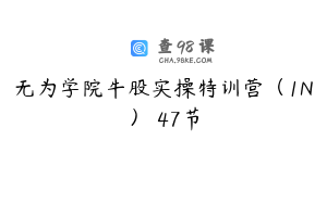 无为学院牛股实操特训营（1N） 47节
