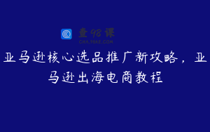 亚马逊核心选品推广新攻略,亚马逊出海电商教程