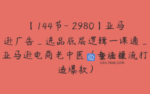 【144节-￥2980】亚马逊广告_选品底层逻辑一课通_亚马逊电商老中医（专注投流打造爆款）