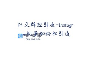 社交群控引流-Instagram批量加粉和引流