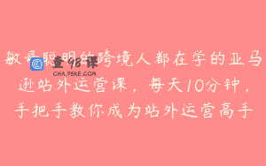 敏哥聪明的跨境人都在学的亚马逊站外运营课，每天10分钟，手把手教你成为站外运营高手