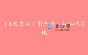 【B站虚拟】引流技术与私域变现