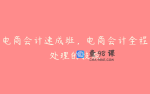 电商会计速成班，电商会计全程处理的技能