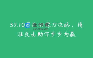 39.10节挽回操刀攻略，精准反击助你步步为赢