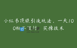小红书顶级引流玩法，一天100粉不被封，实操技术