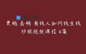 贾越 岳明 有钱人如何钱生钱 炒股视频课程 4集