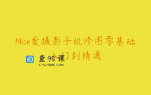 Nice爱摄影手机修图零基础入门到精通