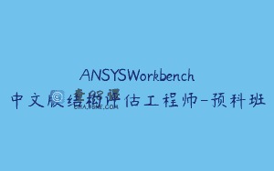 ANSYSWorkbench中文版结构评估工程师-预科班