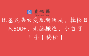 比基尼美女变现新玩法，轻松日入500+，无脑搬运，小白可上手【揭秘】