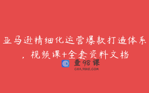 亚马逊精细化运营爆款打造体系，视频课+全套资料文档