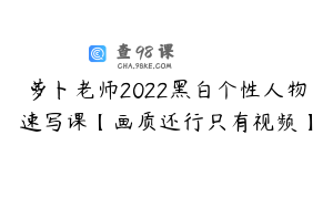 萝卜老师2022黑白个性人物速写课【画质还行只有视频】