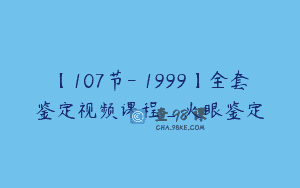 【107节-￥1999】全套鉴定视频课程_火眼鉴定