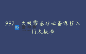 992_太极零基础必备课程入门太极拳