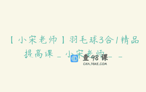 【小宋老师】羽毛球3合1精品提高课_小宋老师__