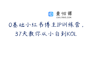0基础小红书博主IP训练营,37天教你从小白到KOL