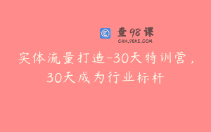 实体流量打造-30天特训营，30天成为行业标杆