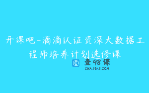 开课吧-滴滴认证资深大数据工程师培养计划选修课