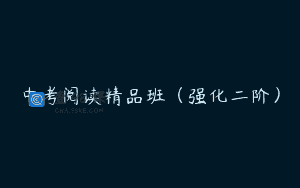 中考阅读精品班（强化二阶）