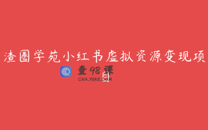 渣圈学苑小红书虚拟资源变现项目