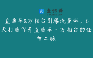 直通车&万相台引爆流量班，6天打通你开直通车·万相台的任督二脉