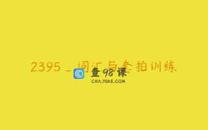 2395_词汇与套拍训练