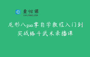 龙形八gua掌自学教程入门到实战格斗武术录播课