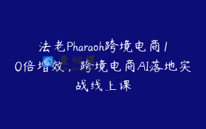 法老Pharaoh跨境电商10倍增效，跨境电商AI落地实战线上课