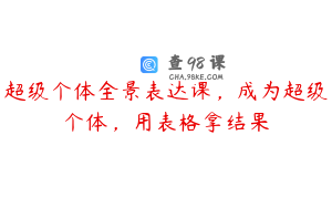 超级个体全景表达课，成为超级个体，用表格拿结果