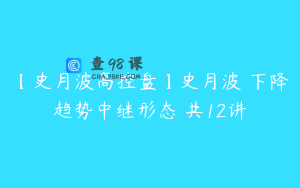 【史月波高控盘】史月波 下降趋势中继形态 共12讲