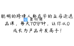 聪明的跨境人都在学的亚马逊选品课，每天10分钟，让你从0成长为产品开发高手！