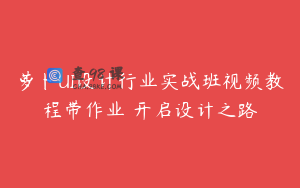 萝卜UI设计行业实战班视频教程带作业 开启设计之路