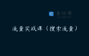 流量实战课（搜索流量）
