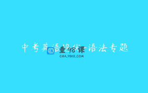 中考英语培优-语法专题