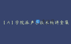 【A】学院派声乐技术精讲全集