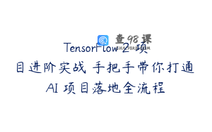 TensorFlow 2 项目进阶实战 手把手带你打通 AI 项目落地全流程